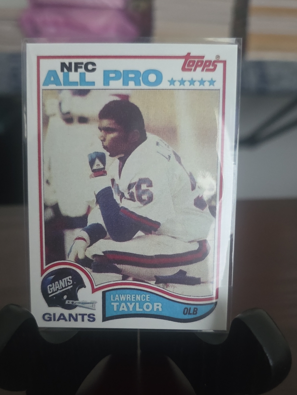 Topps Lawrence Taylor Football (2) Card Lot - Blue, White & Red Accents